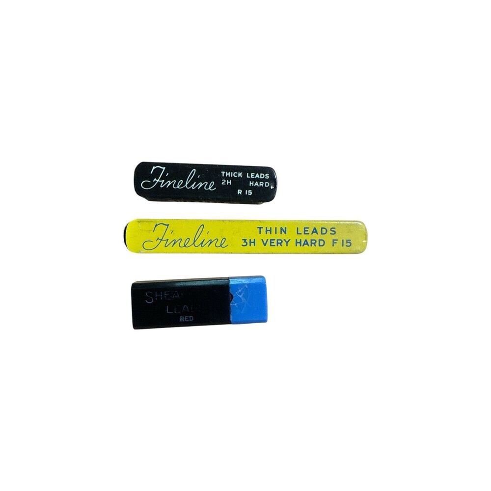 Vintage Fineline Pencil Lead Lot R15 2H F15 3H Thick Thin Drafting Leads